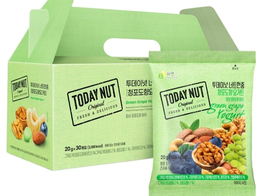 【直播】Today Nut LL123110 Green Grape Yogurt 堅果 (一盒/30小包 *20g)