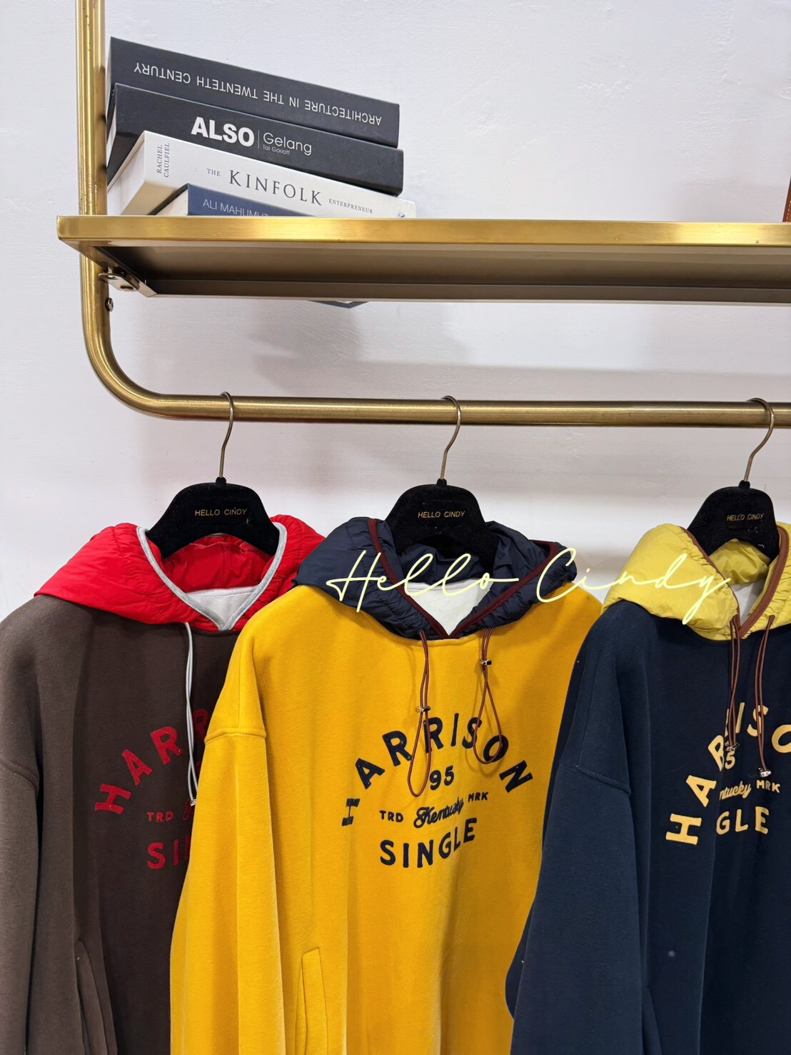 B12163 韓國同款鋪棉風衣帽撞色短絨毛大學T