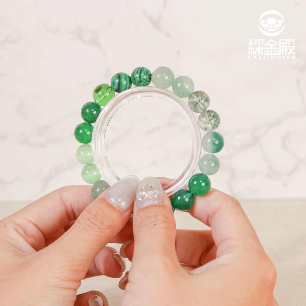 木屬性-天然瑪瑙五行轉運手珠｜綠色｜貴人相助｜事業運｜招正財｜手鍊｜手繩【綵金殿】