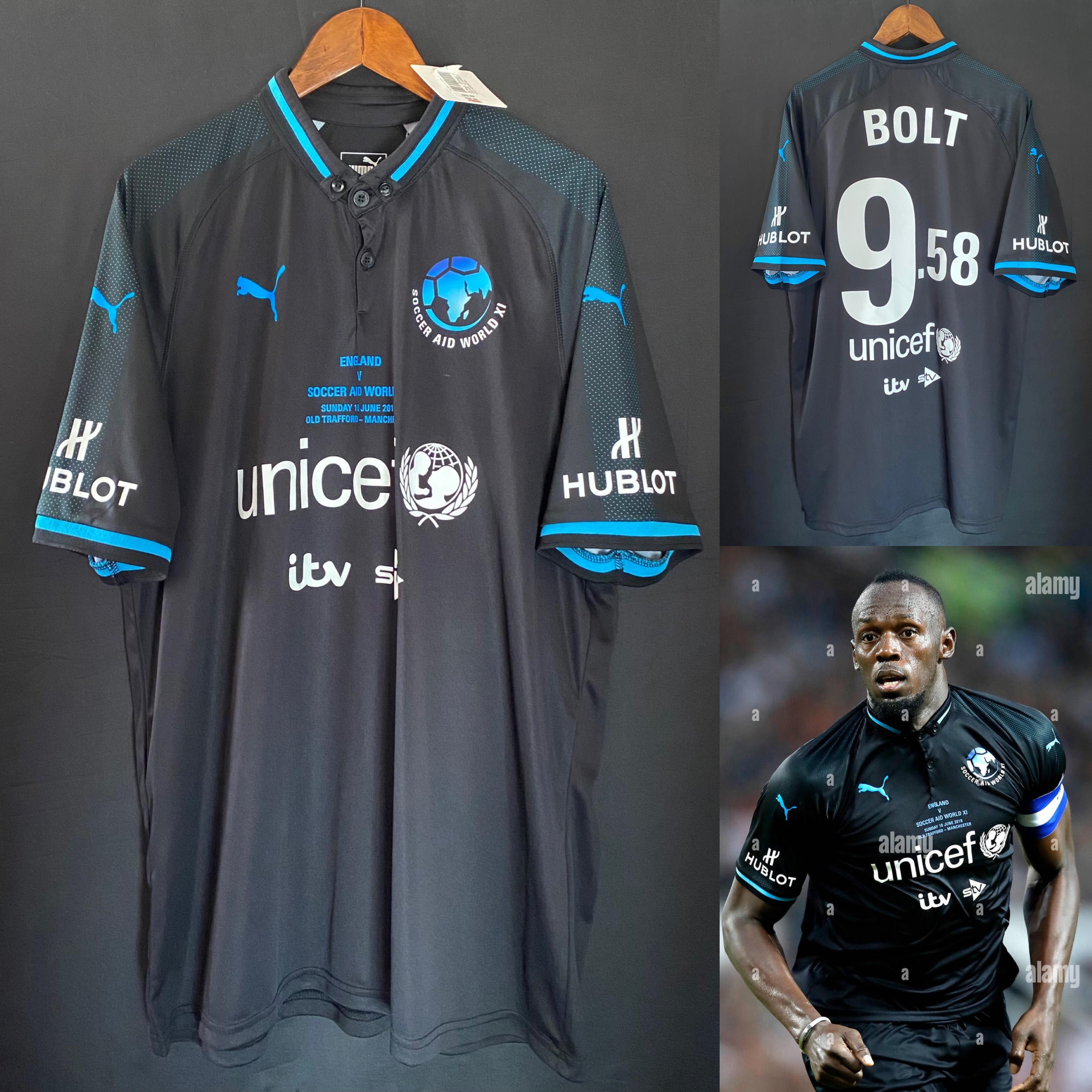 (BNWT) SOCCER AID WORLD XI 2018 Puma Special Shirt #958 BOLT