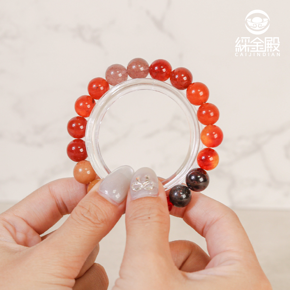 火屬性-天然瑪瑙五行轉運手珠｜紅色｜增強運勢｜去病氣｜催旺桃花｜手鍊｜手繩【綵金殿】