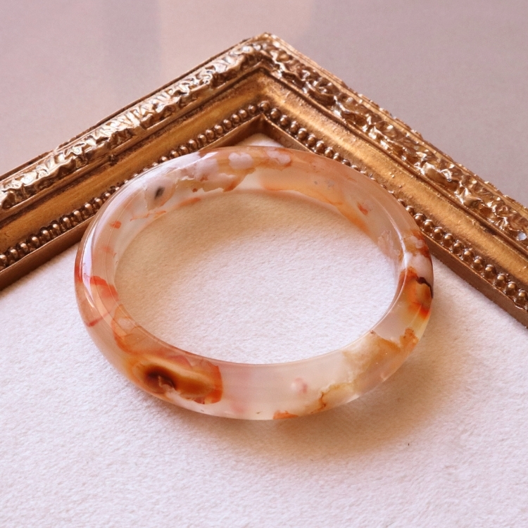 【天然石水晶手鐲】各圈口尺寸 橢圓貴妃鐲❤️大花紅勾邊/紅龍紋滿圈/秋色水墨暈染櫻花瑪瑙