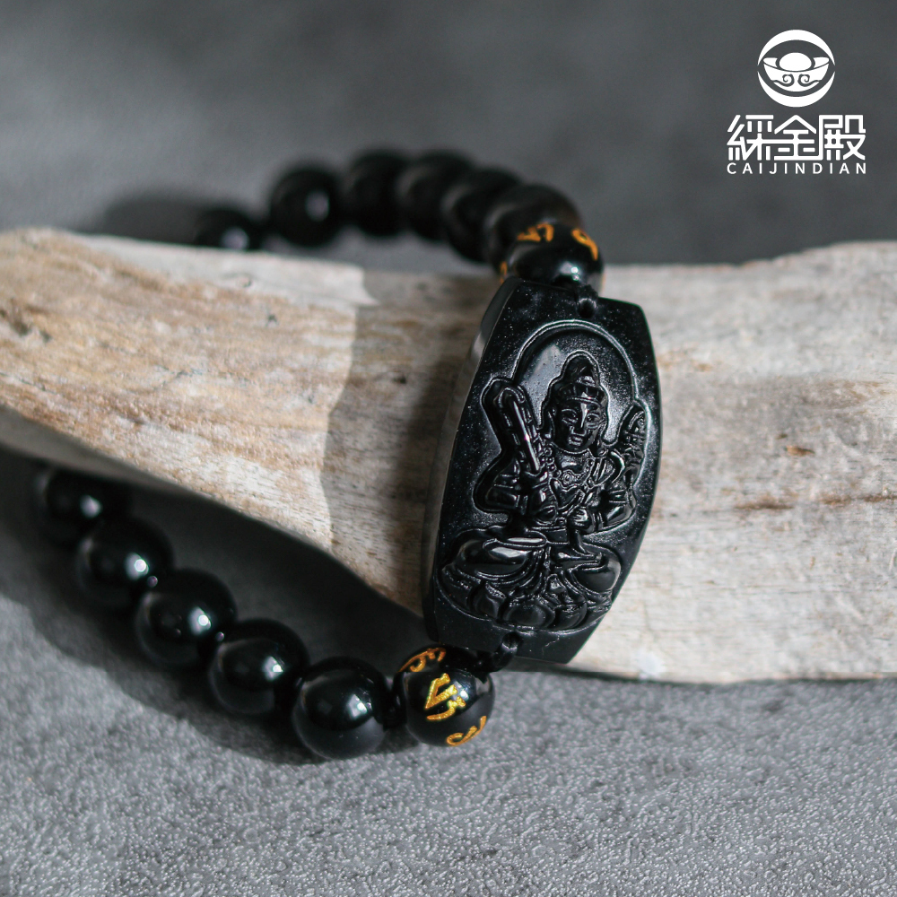 生肖牛/虎、本命佛(虛空藏菩薩)黑曜石手珠｜生財聚財｜幸福美滿｜手鍊｜過爐加持【綵金殿】