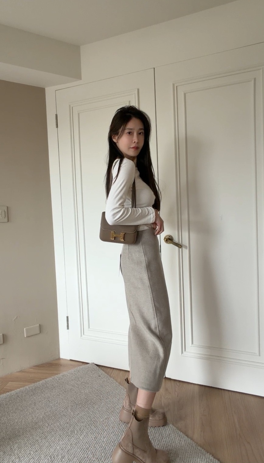 ｜韓國｜羊絨A字長裙