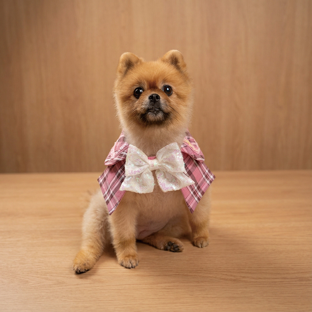 Pink Checker Short Cape