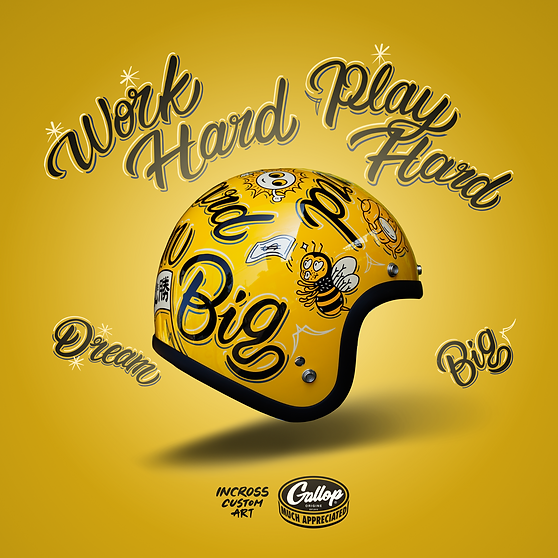GALLOP DREAM BIG BEE HELMET 黃 3/4 半罩安全帽 復古帽 追夢蜂