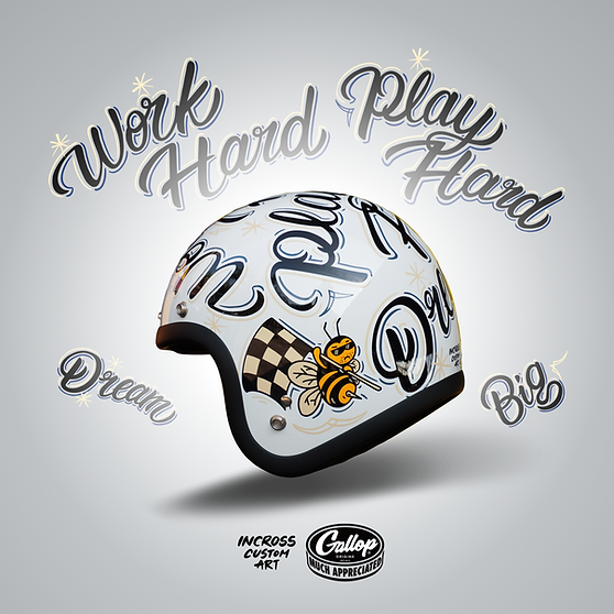 GALLOP DREAM BIG BEE HELMET 白 3/4 半罩安全帽 復古帽 追夢蜂