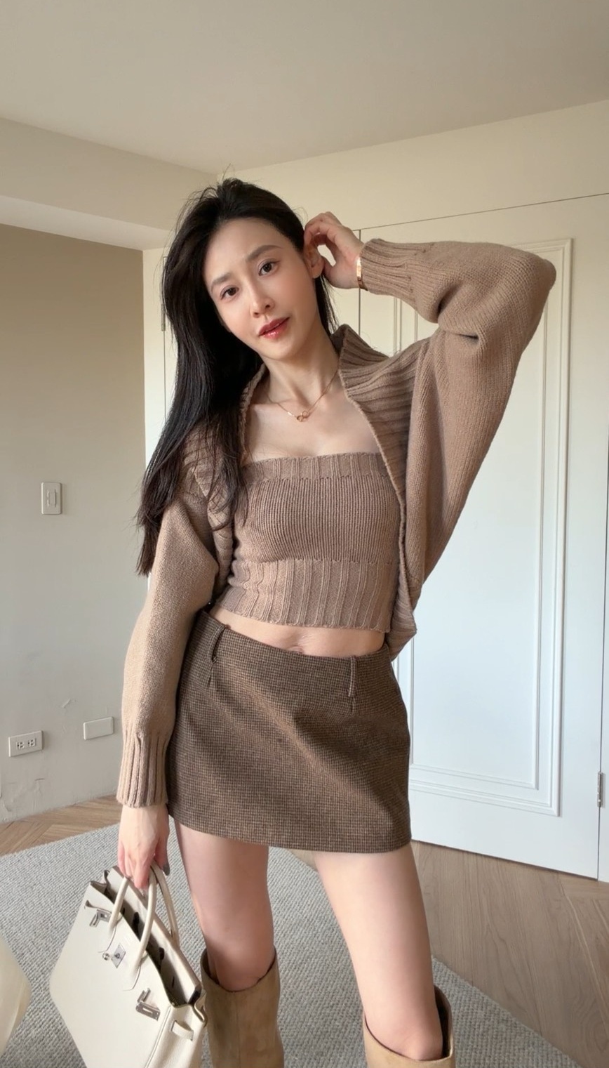 ｜韓國｜細格紋短裙 (含內襯褲) 少量現貨