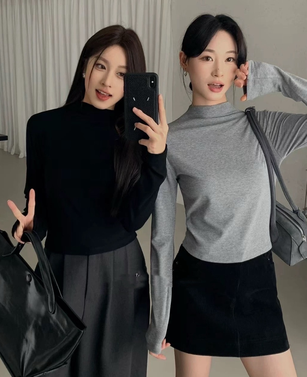 半立領內磨毛短版棉質衣