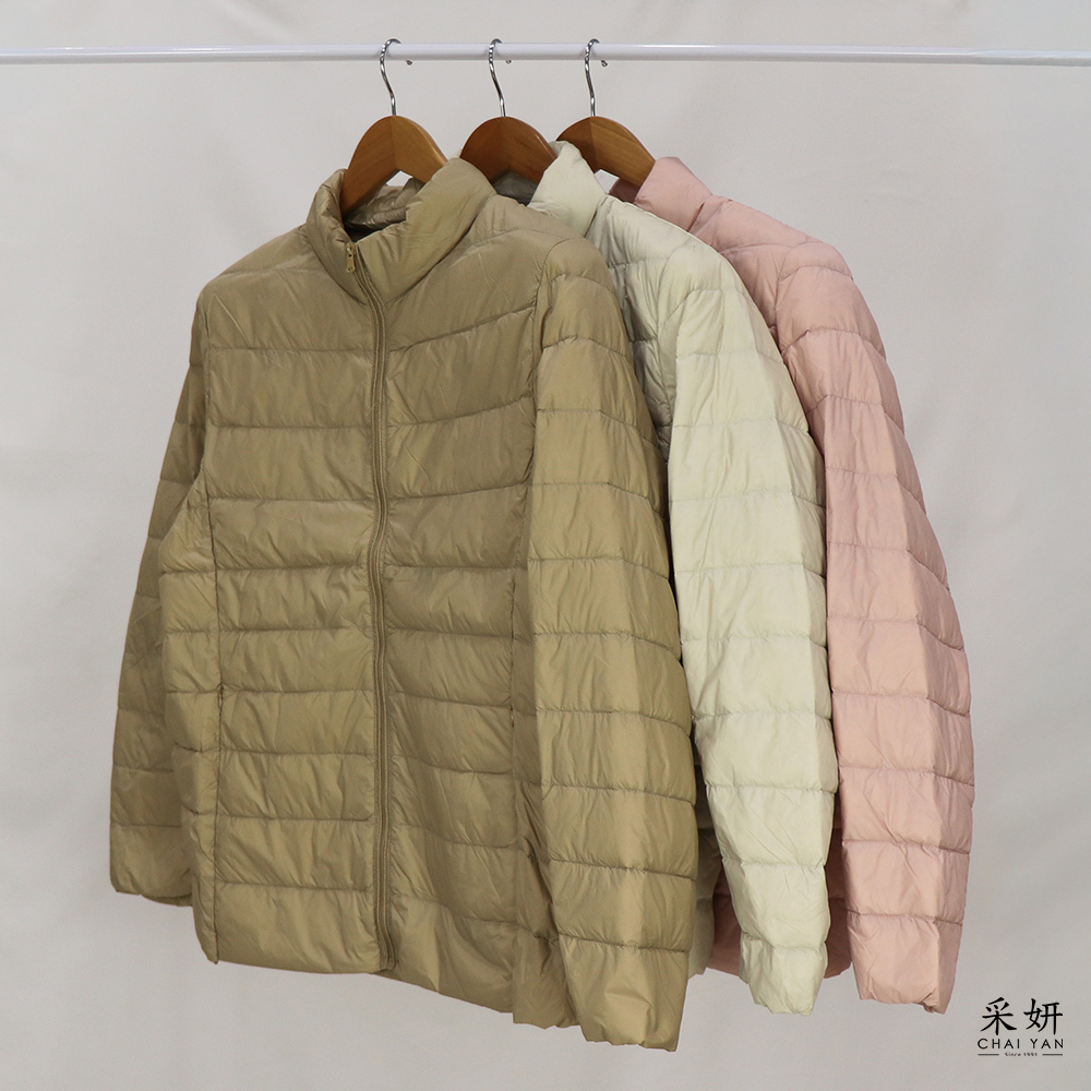 可收納中舖棉防風立領外套