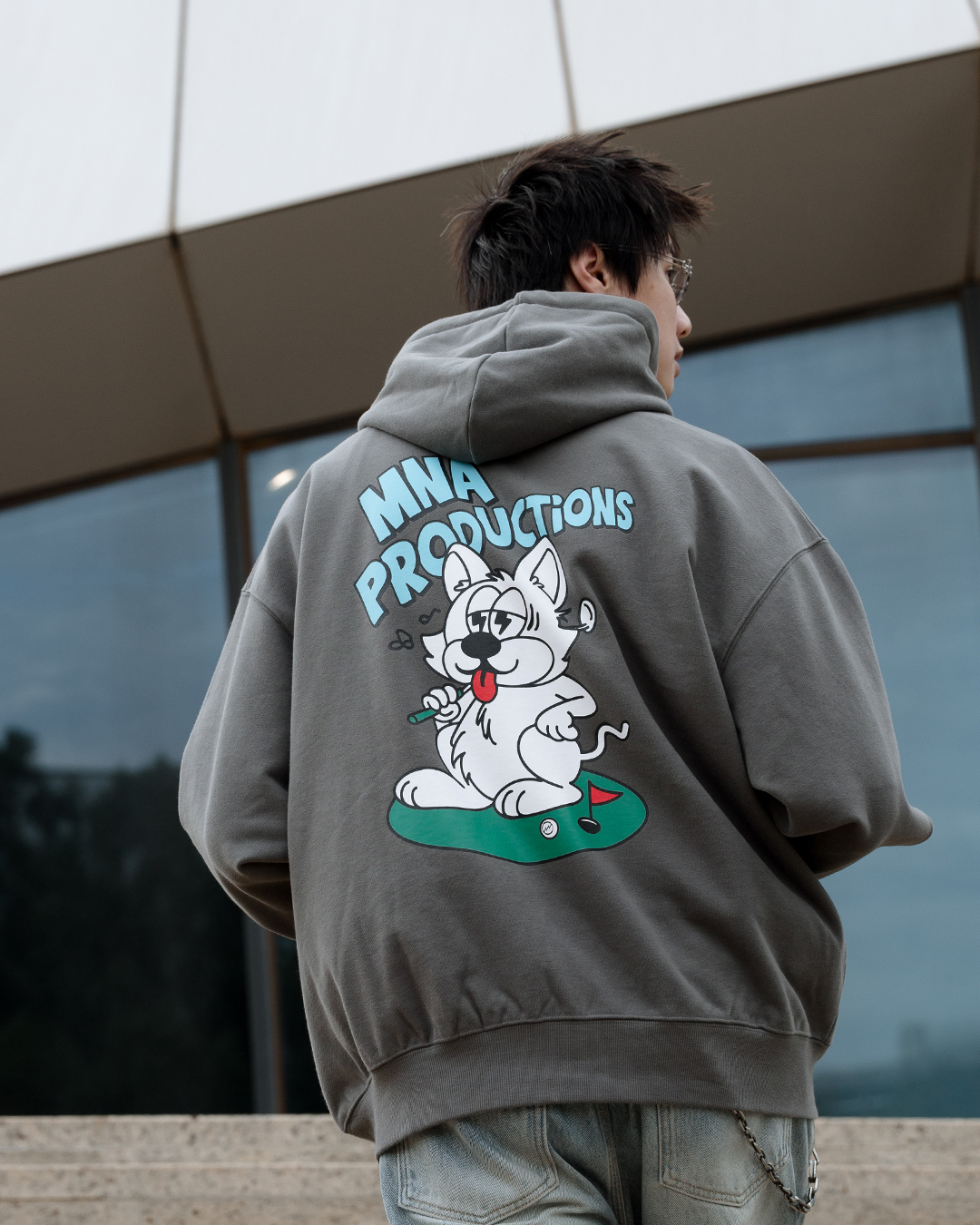 MANIA 連帽長袖 帽T 米白/灰 25 A/W Picture Hoodie