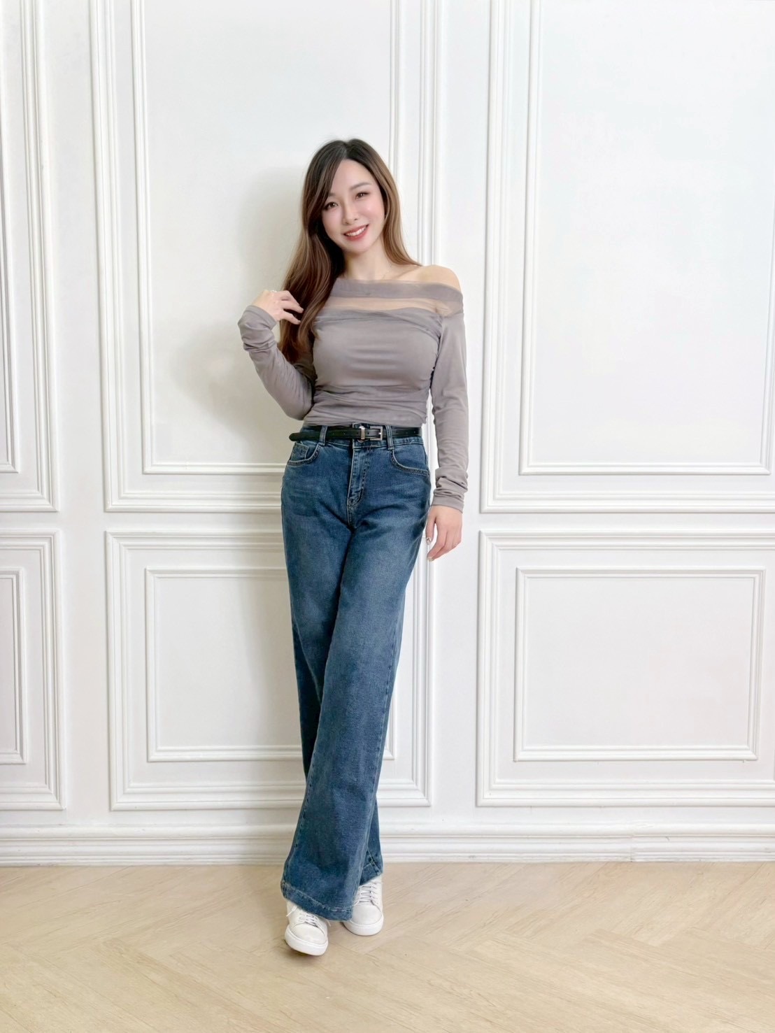 刷絨發熱!前雙口袋靴型牛仔褲