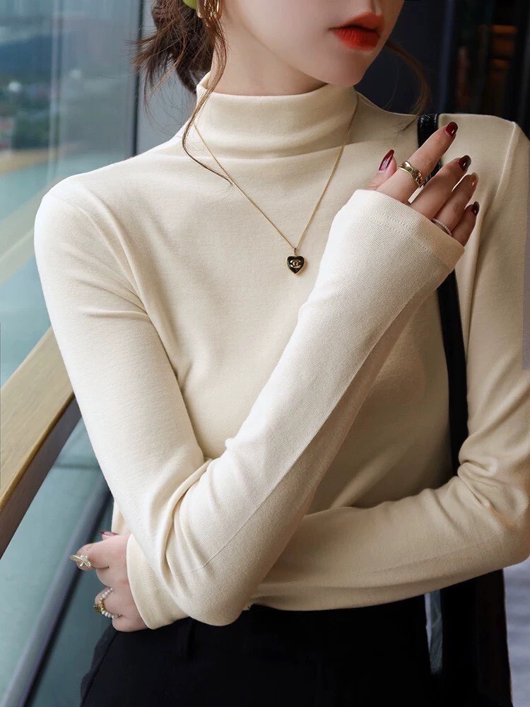 立領整件磨毛打底棉質衣