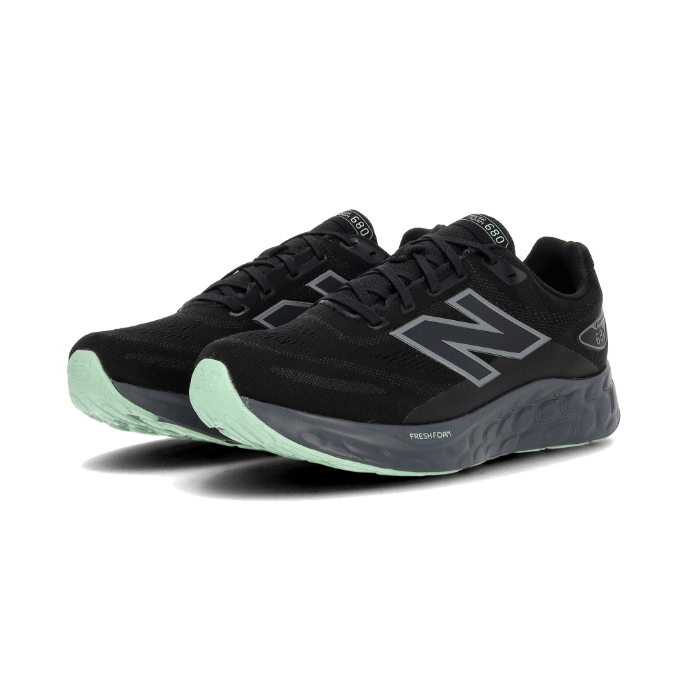 New Balance Fresh Foam 680 V8 男鞋 黑綠色 寬楦 防水鞋面 運動 慢跑鞋 M680WBK8