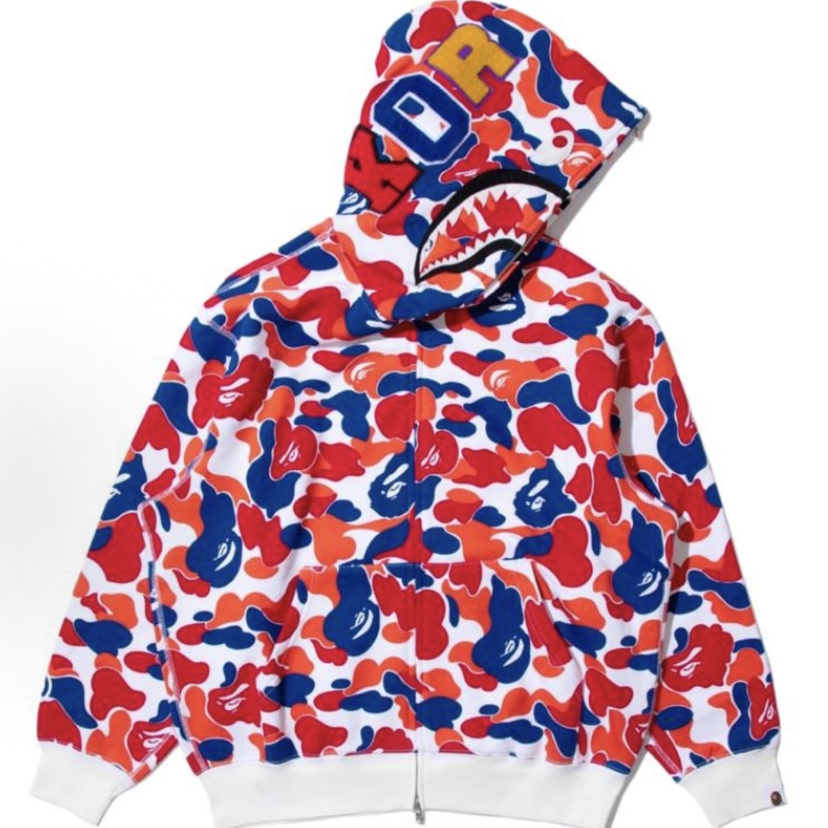 A BATHING APE BAPE SEOUL CAMO SHARK 紅藍 迷彩  首爾限定 鯊魚外套-001ZPL721311M