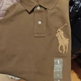 [S] POLO RALPH LAUREN BROWN POLO SHIRT, 710P06685002-BROWN (SZZ883)