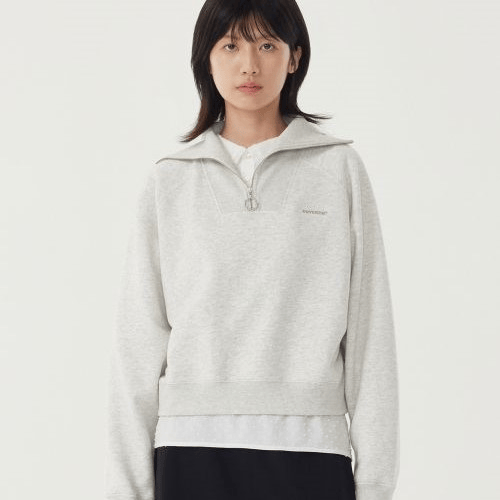 Covernat｜Woman Half Zip Up Sweatshirt [2 colors]