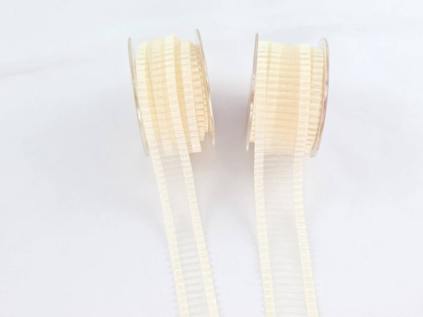 山形折頁緞邊網紗/2款寬度