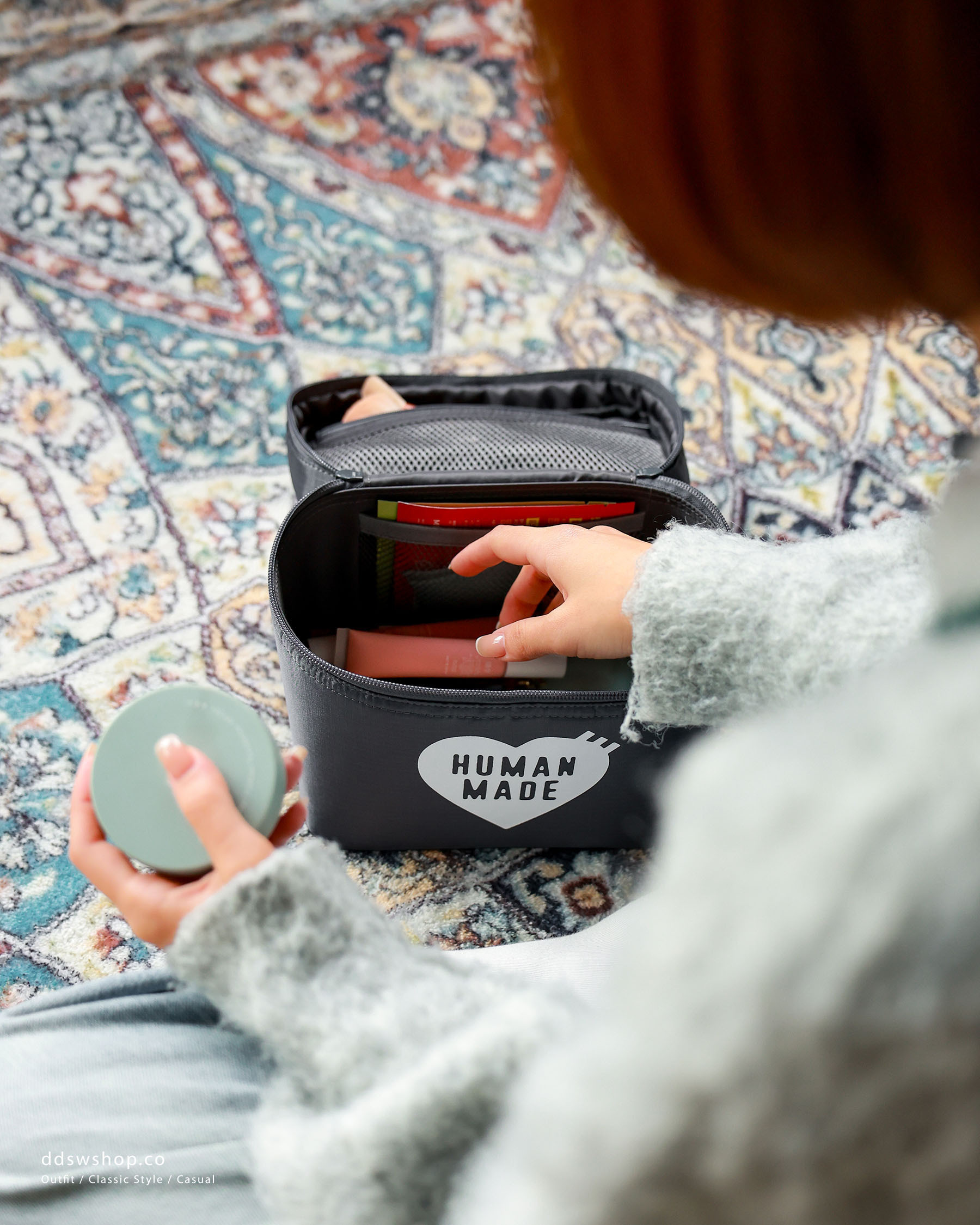 "現貨" HUMAN MADE VANITY POUCH 輕量 抗撕裂 愛心 化妝包