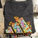 [S] ADIDAS BLACK M FLORAL LOGO T-SHIRT, KF3861-270 (SZZ887)
