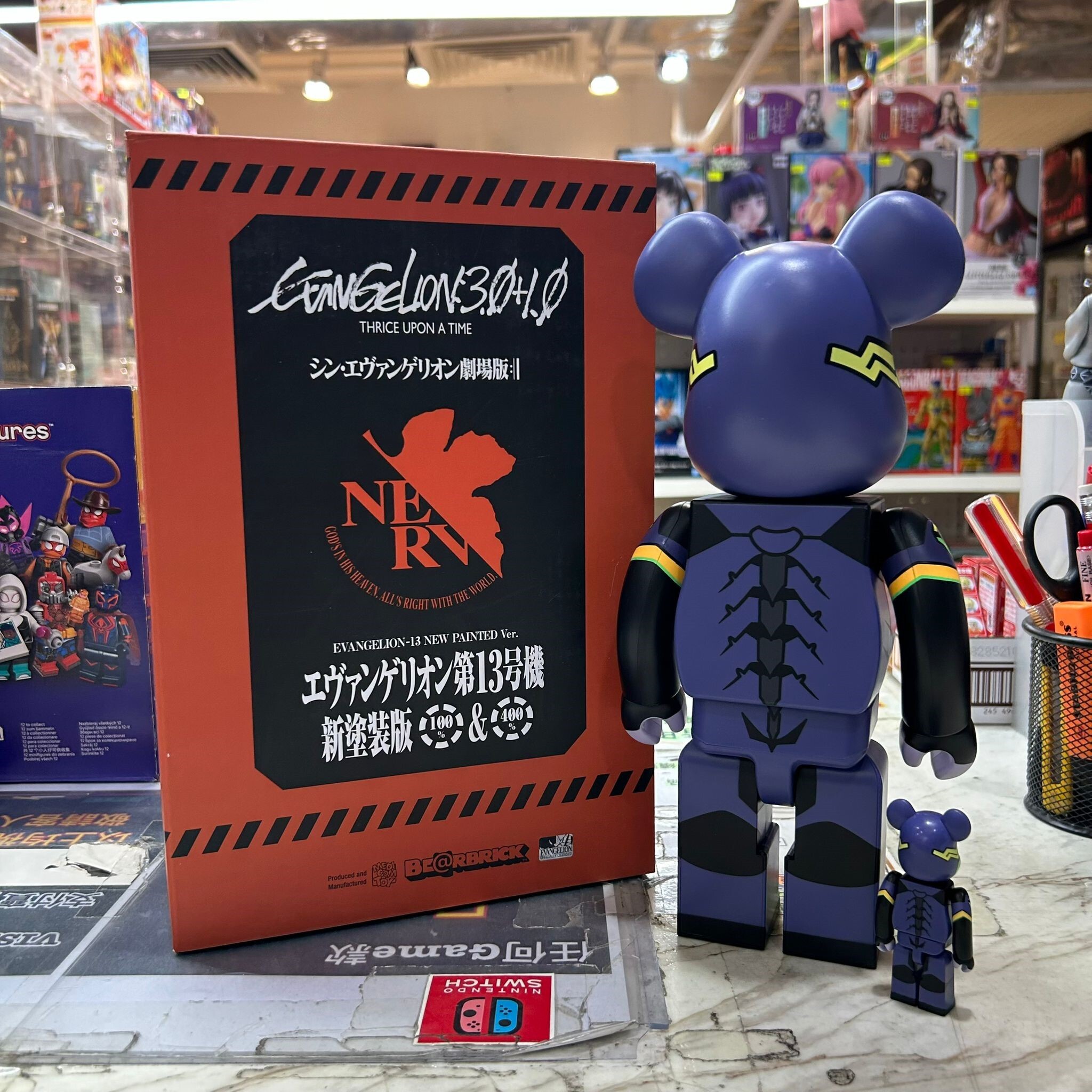 Medicom Toy Be@rbrick Evangelion-13 New Painted Ver. 100% & 400% (開封品,介意者請勿下單,不設退換) [BB(14)]