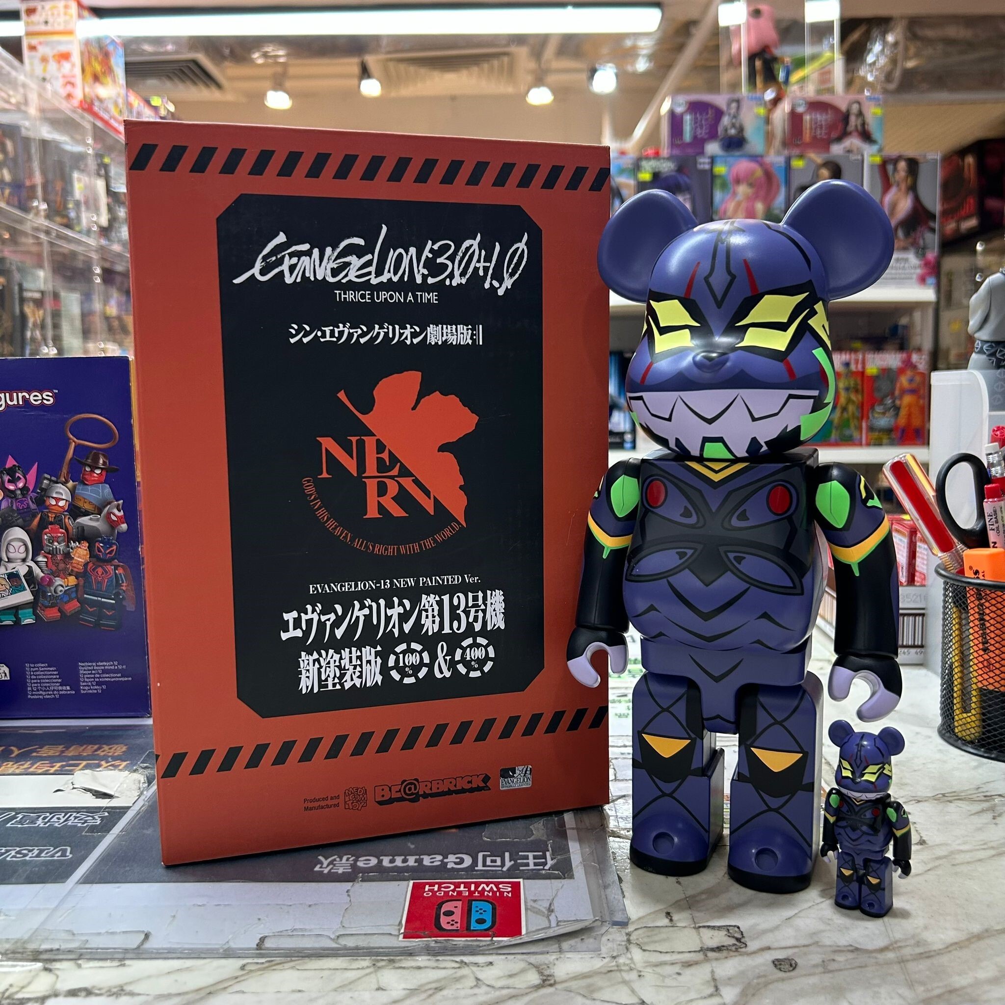 Medicom Toy Be@rbrick Evangelion-13 New Painted Ver. 100% & 400% (開封品,介意者請勿下單,不設退換) [BB(14)]