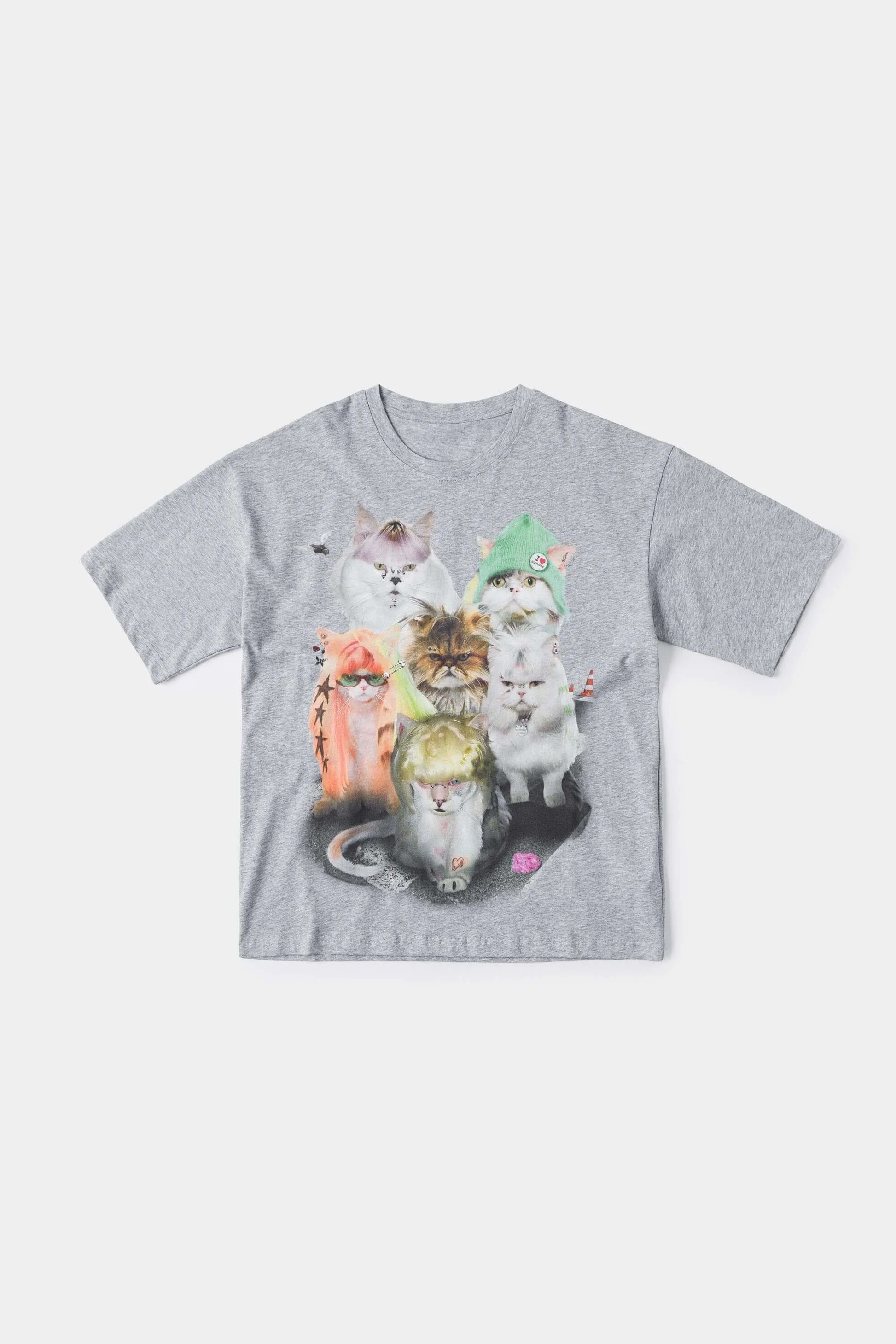 【Focus Store】現貨秒發 SSSTUFFF Punk Cat Tee "Heather Grey" 燕麥灰 龐克貓咪 短袖