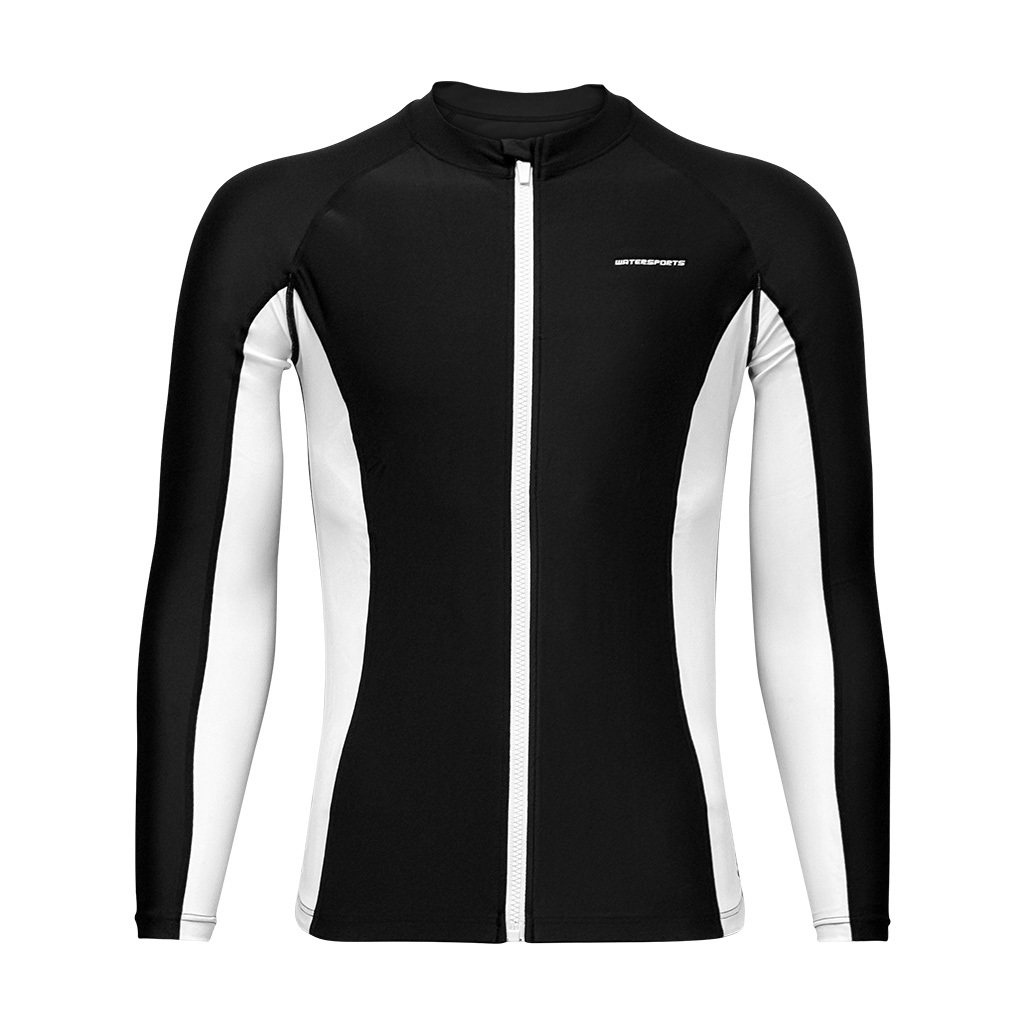 中性機能性面料游泳防曬夾克 - 黑/白