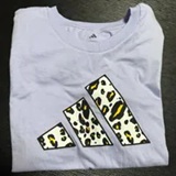 [S] ADIDAS VIOLET TONE ANIMAL PRINT T-SHIRT, KF3879-VIOLET TONE (SZZ893)