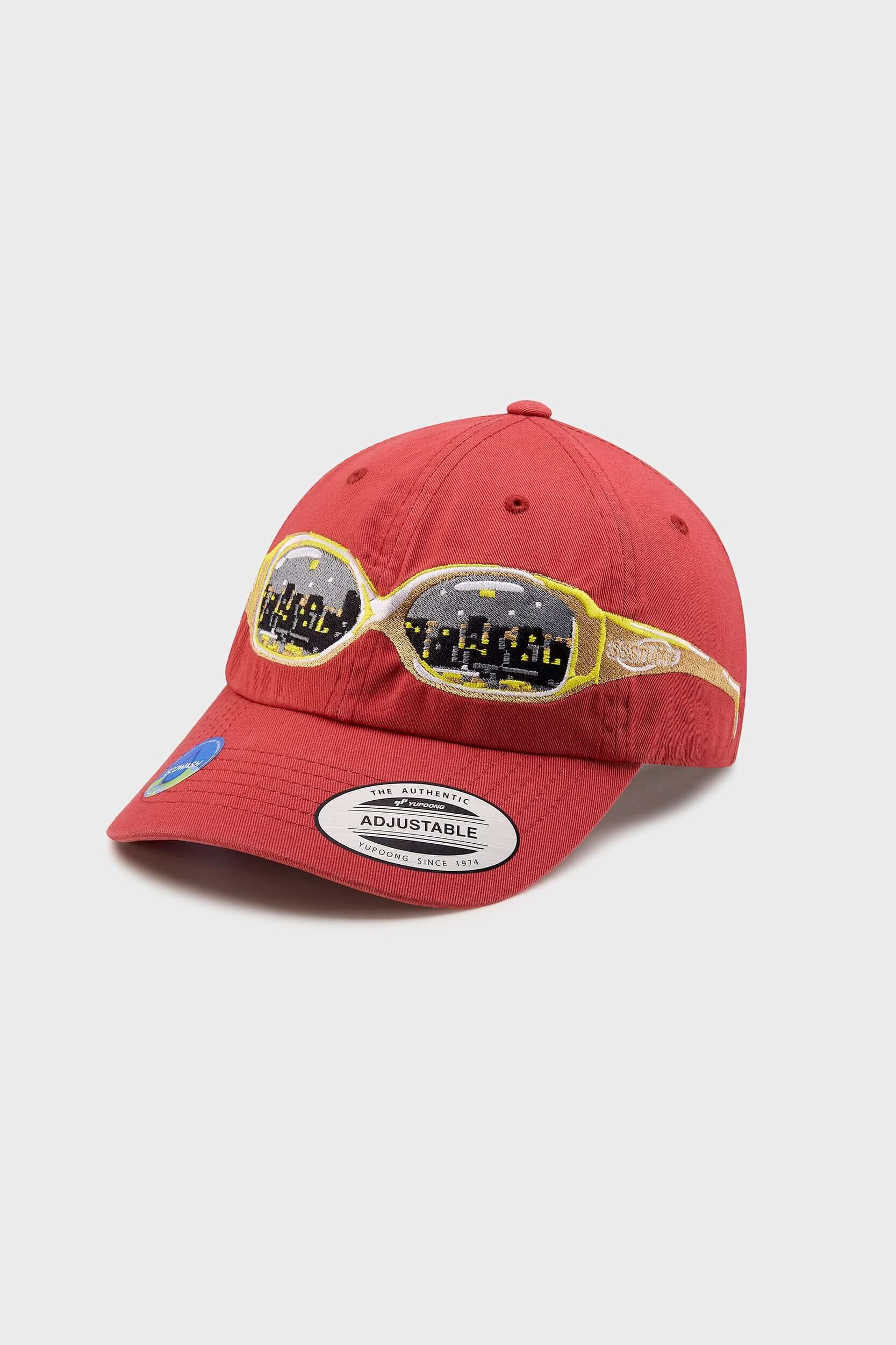 【Focus Store】現貨秒發 SSSTUFFF Cap I Wear Glasses "Red" 墨鏡刺繡 六分割帽 紅色