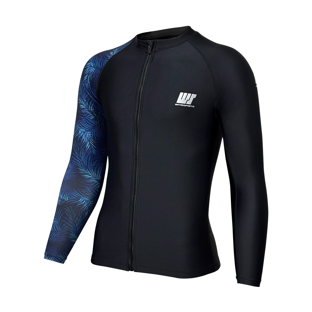 中性數碼印花游泳防曬夾克 - 黑