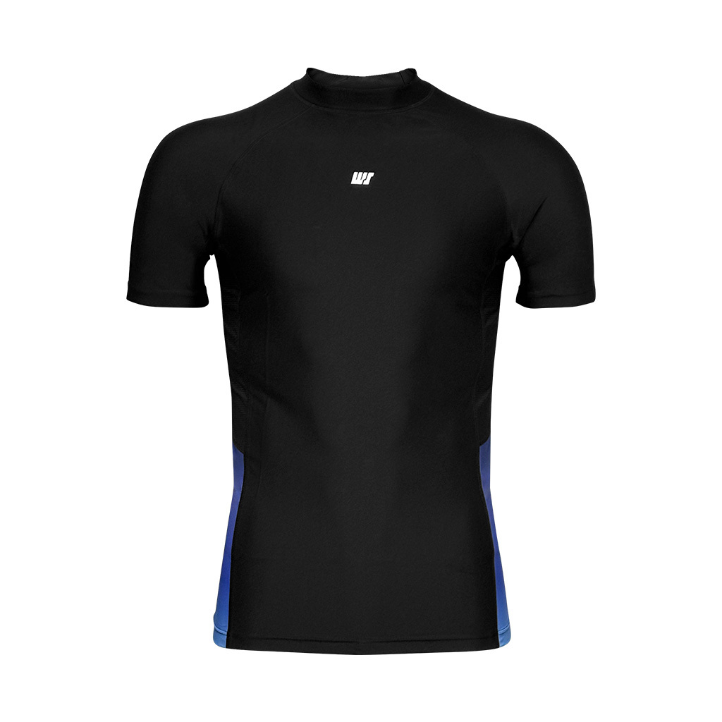 中性透氣游泳防曬上衣 - 黑/藍