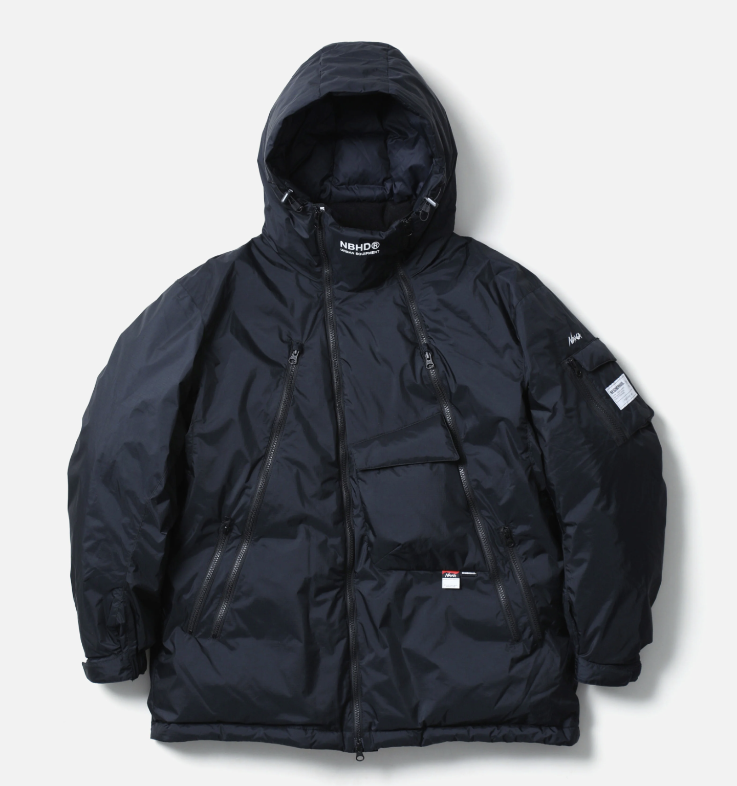 -(B6c)-NEIGHBORHOOD  NH X NANGA . DOWN JACKET 羽絨外套 黑/橄欖綠-252NNNNN-JKM01