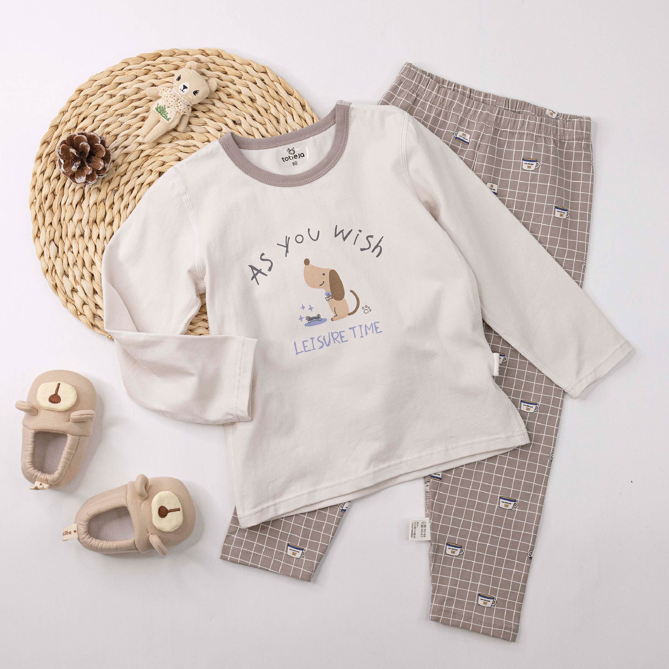 【JL5508】童趣卡通小狗狗睡衣套裝