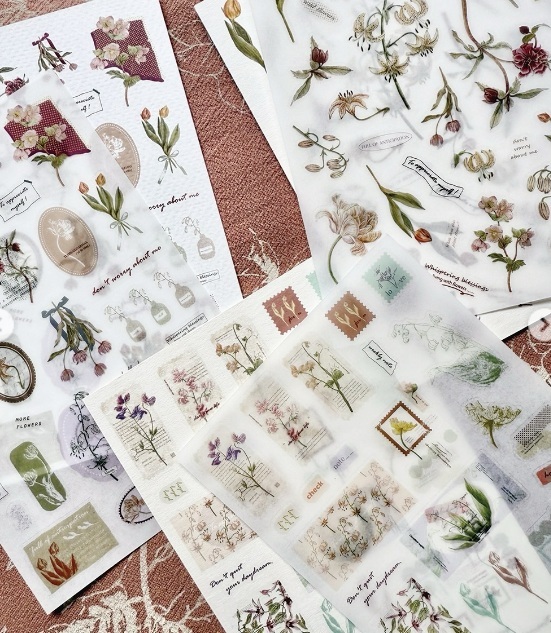 竹工凡花．冬季的呢喃祝福系列 轉印貼紙包 共三款