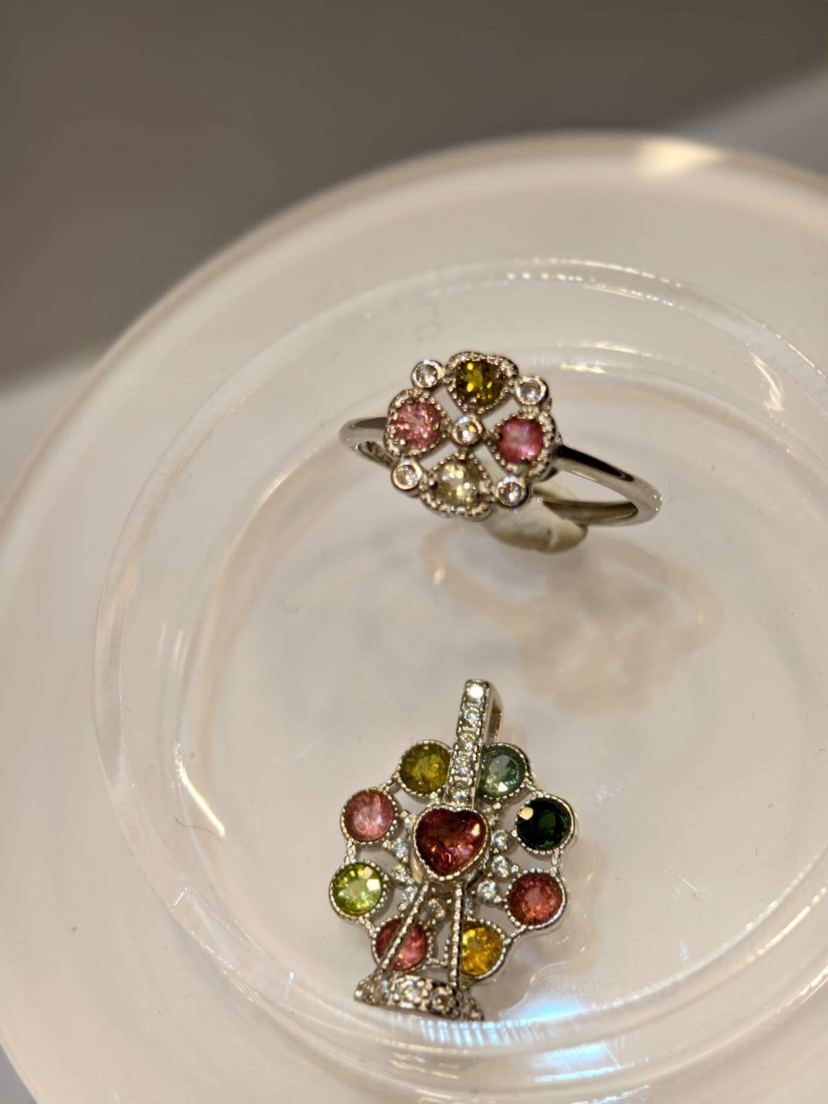 0102CYST42-水晶CS-幸福摩天輪碧璽吊咀 (送四朵金花戒指) 純銀925 限39套 (A42)