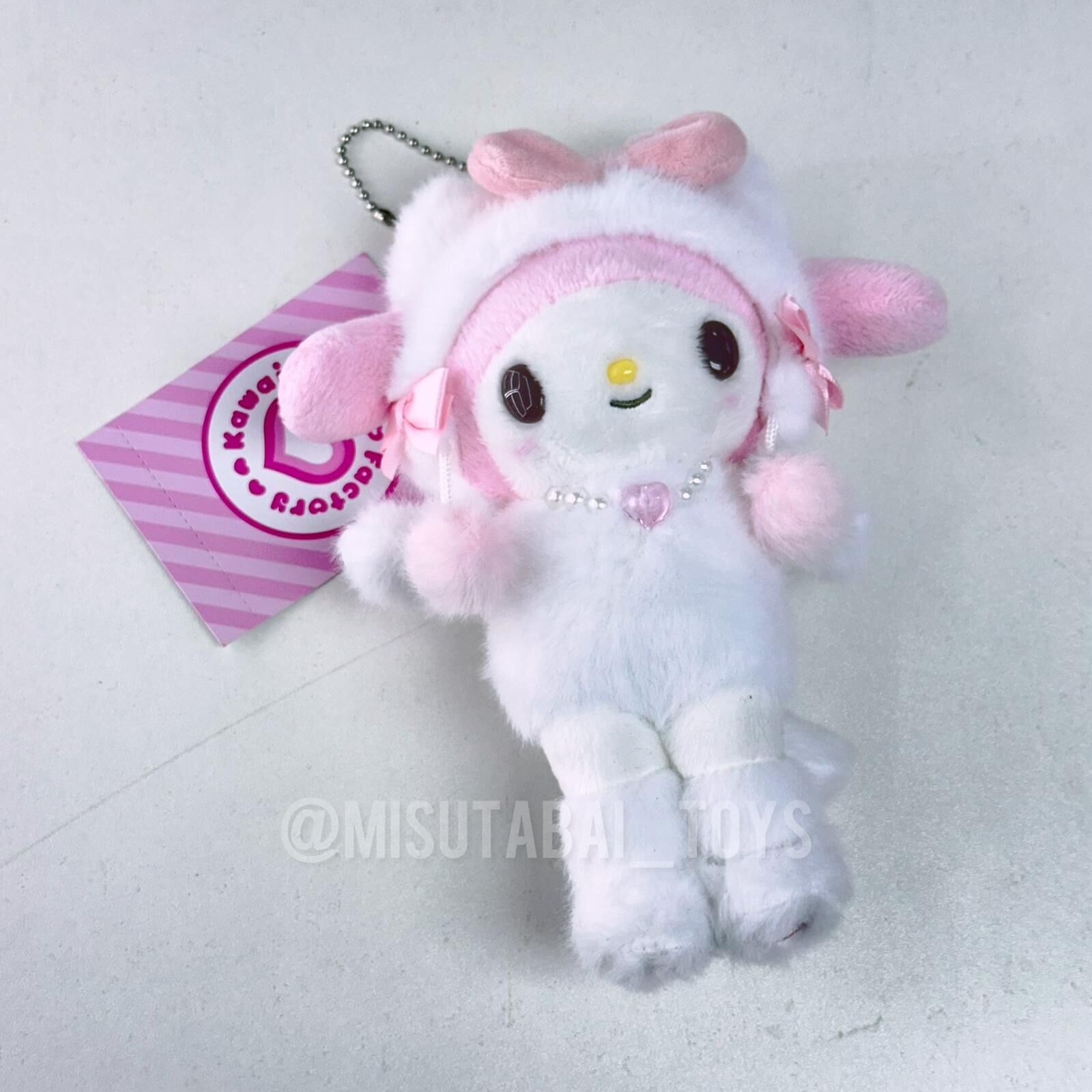 Sanrio My Melody 原宿限定 白貓長腿系列掛件公仔