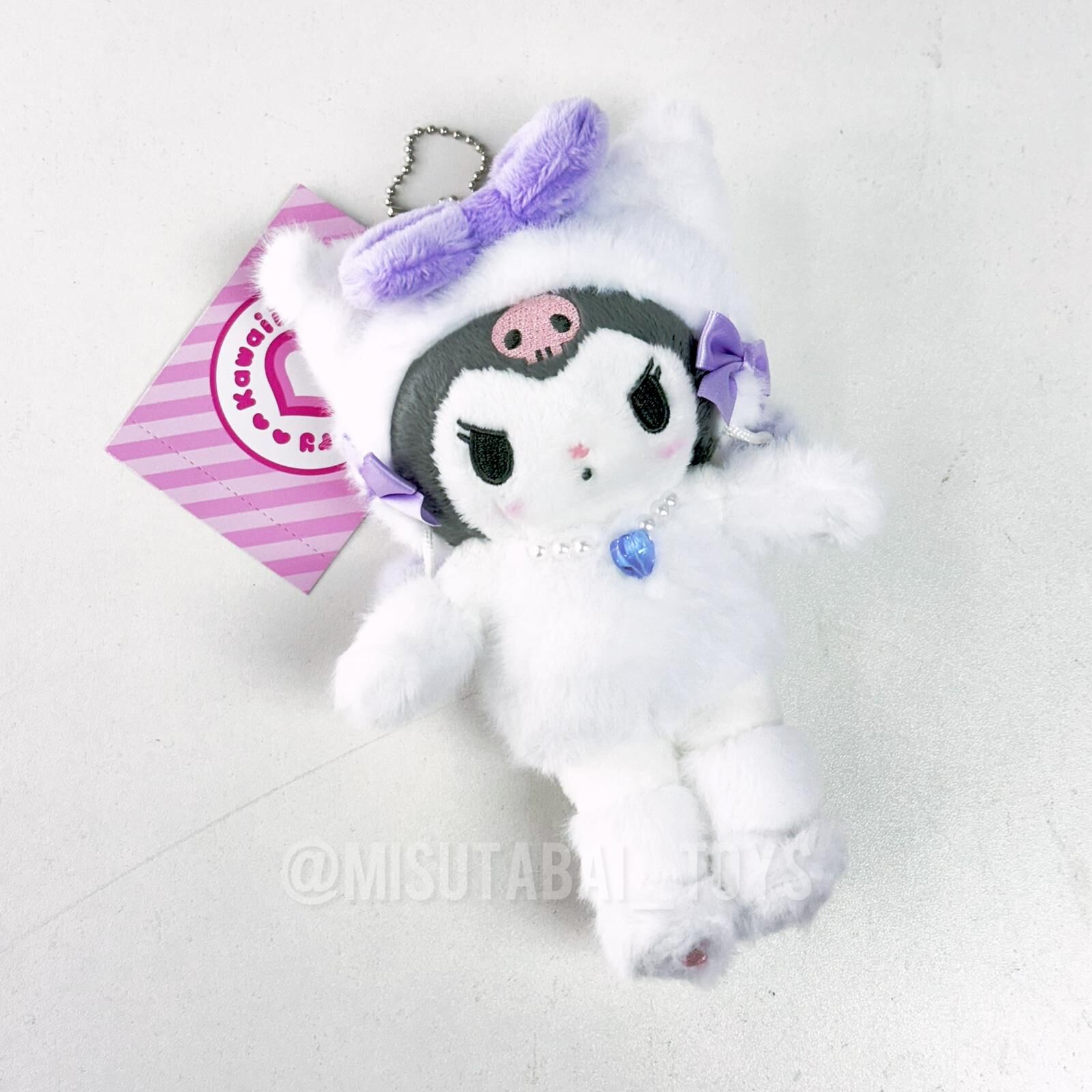 Sanrio Kuromi 原宿限定 白貓長腿系列掛件公仔