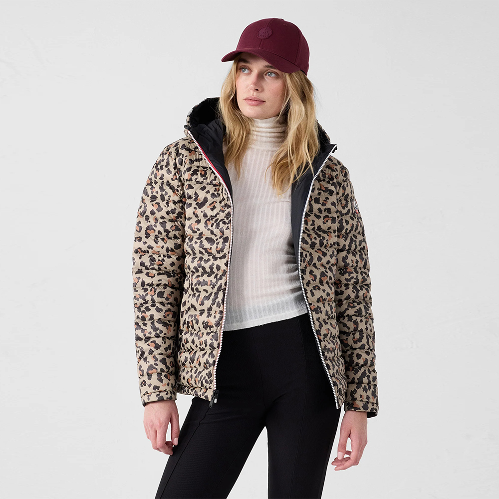 【JOTT】BER二面穿羽絨外套(黑/豹紋)