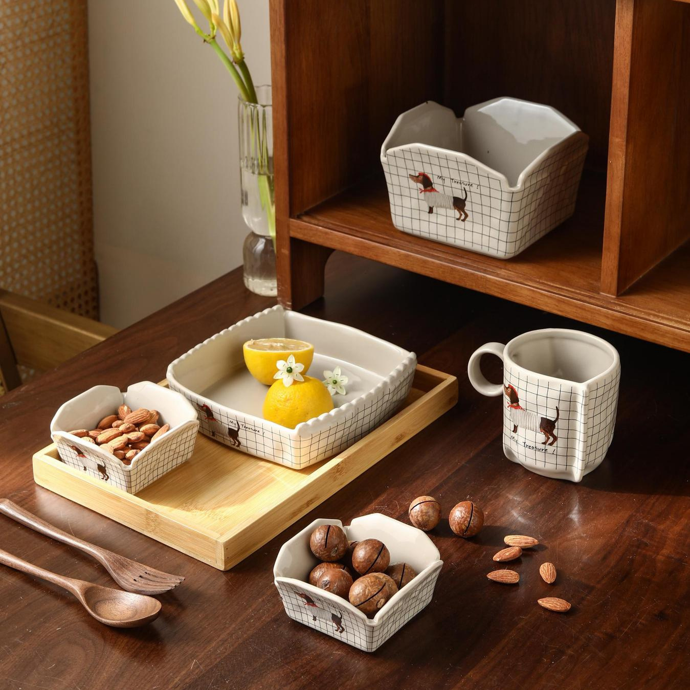 《6494》折紙造型陶瓷餐盤點心盤馬克杯