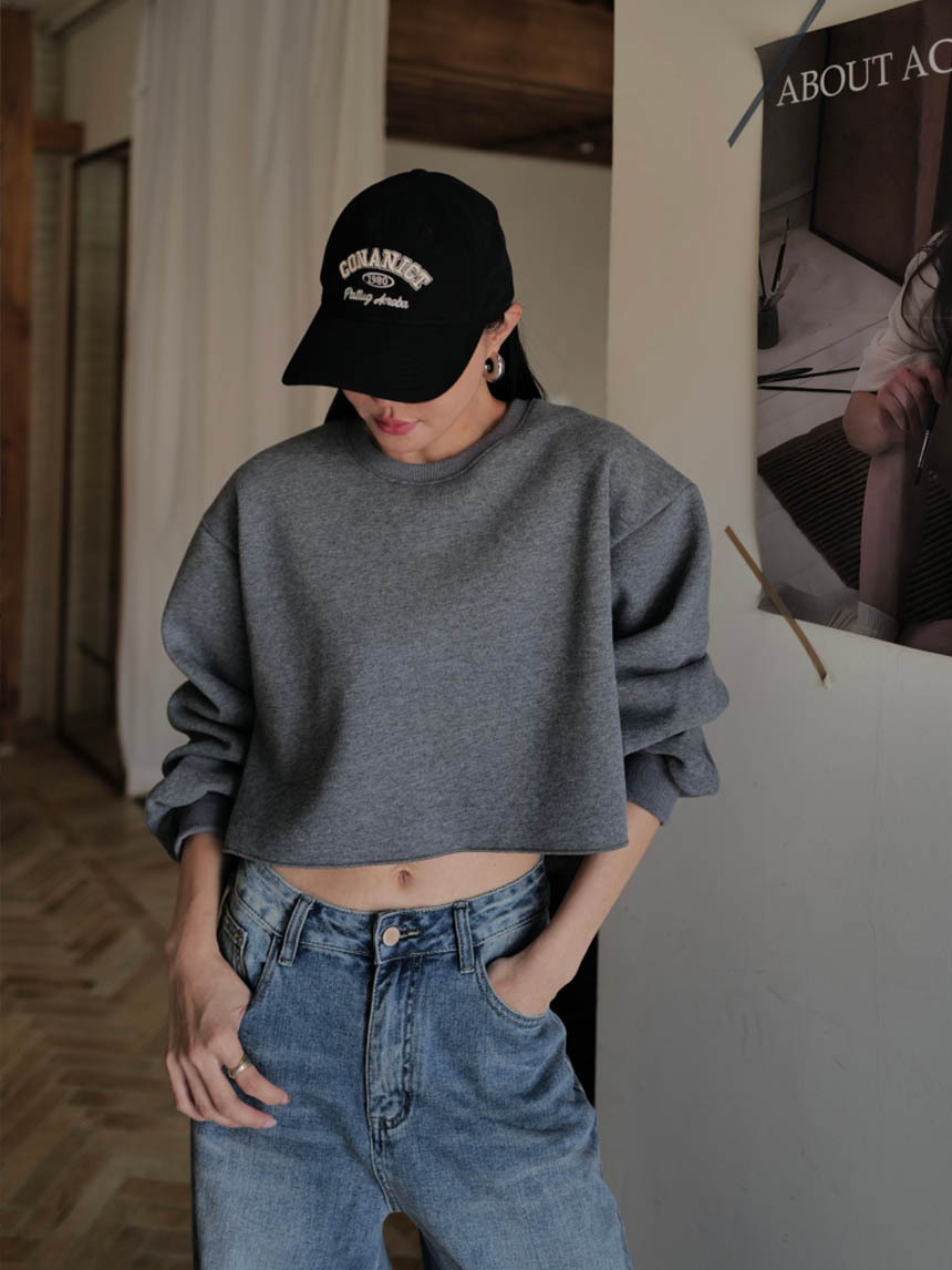 內加絨款短版素面衛衣*3色