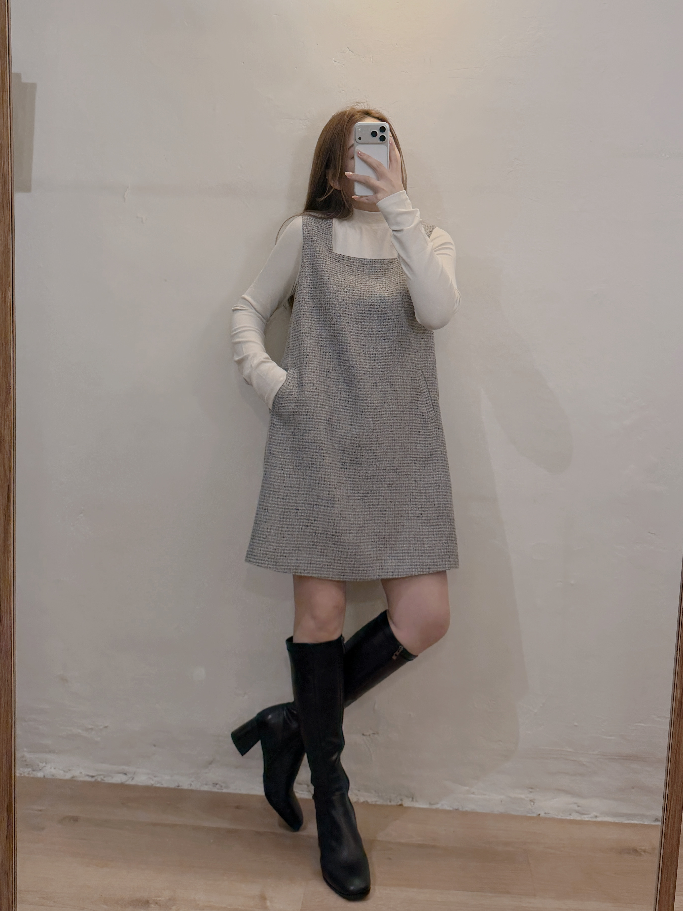 預訂/現貨 7341 必入手的 細閃灰色Tweed OPS