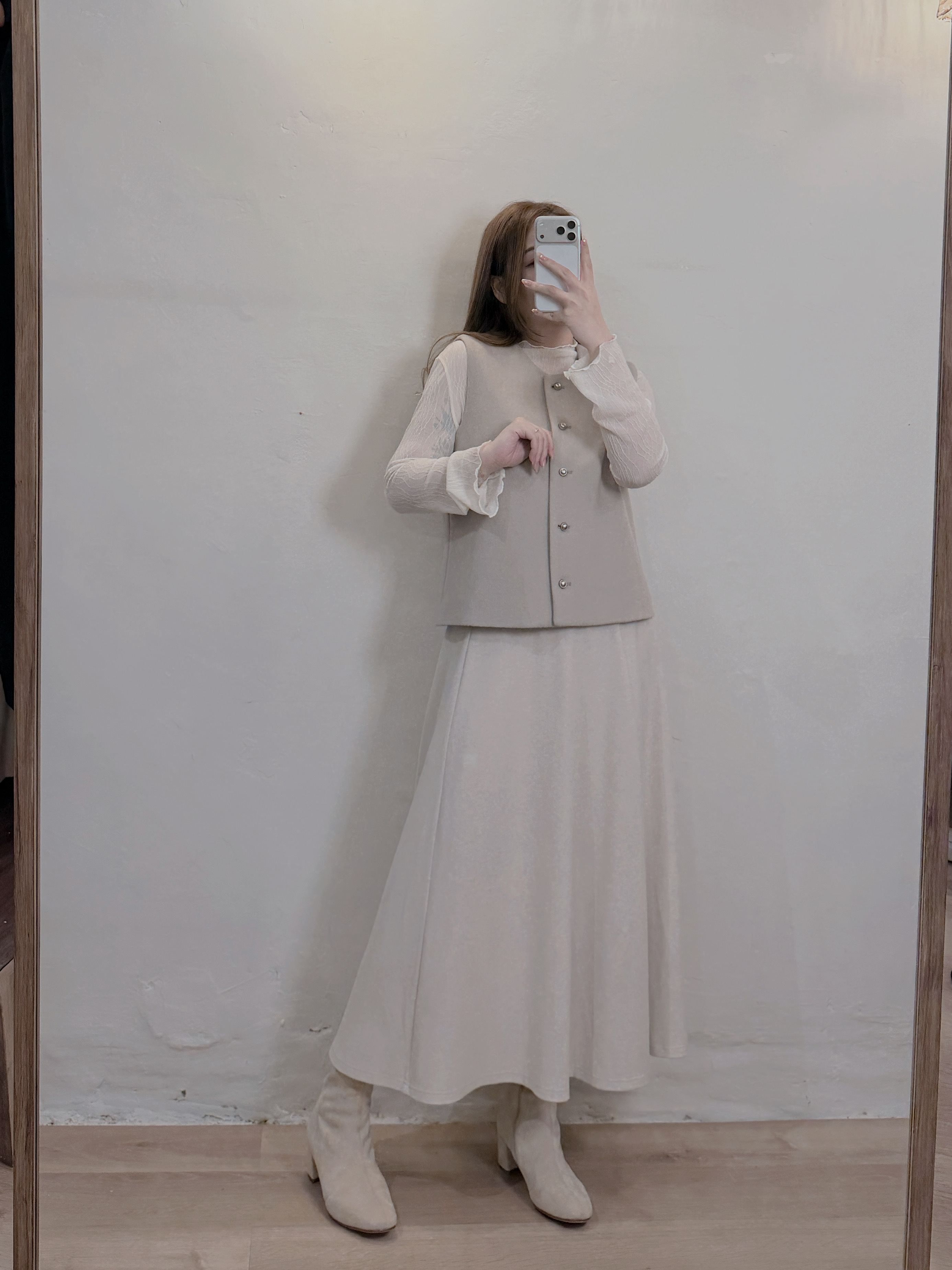 現貨 7337 木耳邊透紗長袖打底