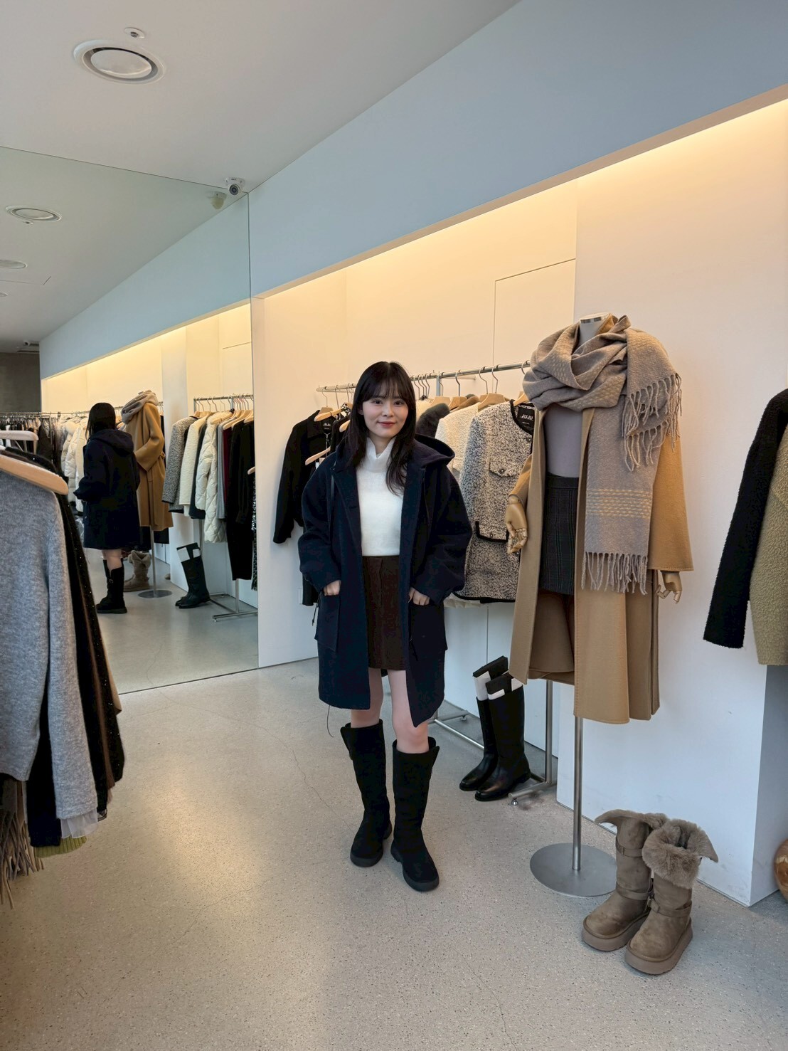 JU5311 連帽休閒羊毛間綿大衣