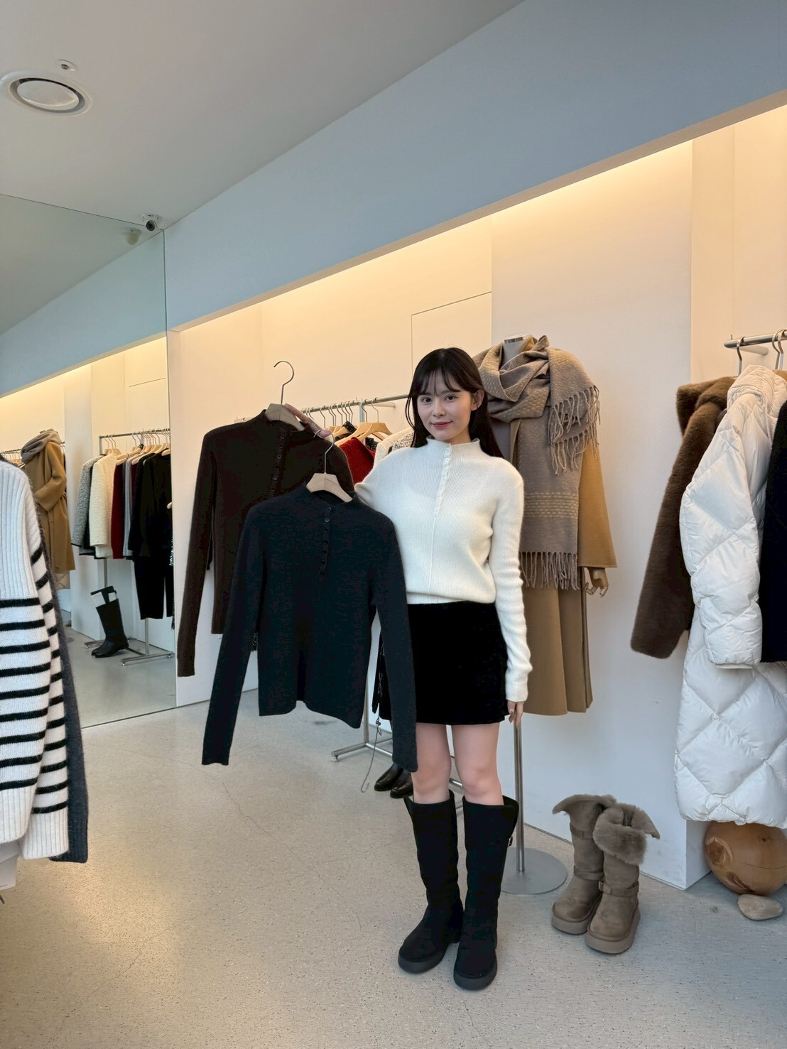 JU5315 羊毛駱駝毛羅紋高領針織衫