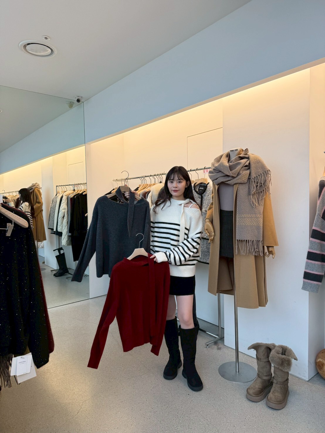 JU5309 羊毛安哥拉混紡頸帶上衣