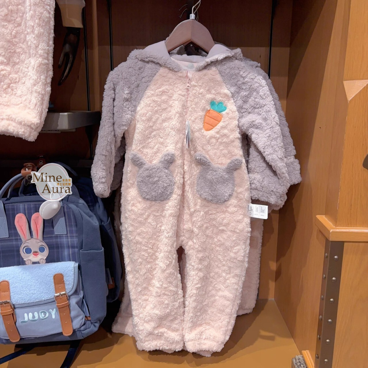 哈茱蒂 Judy 兔 胡尼克 Nick 大頭造型 絨毛 保暖 連帽 嬰兒 連身衣 動物方城市 Zootopia -上海迪士尼樂園
