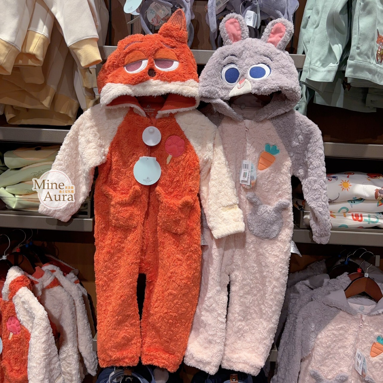 哈茱蒂 Judy 兔 胡尼克 Nick 大頭造型 絨毛 保暖 連帽 嬰兒 連身衣 動物方城市 Zootopia -上海迪士尼樂園
