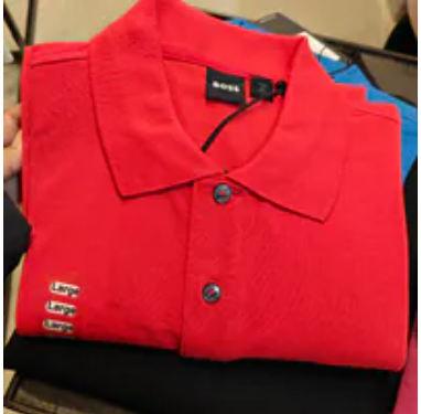 [S] HUGO BOSS BRIGHT RED JERSEY FIRENZE/LOGO POLO T-SHIRT, 50501942-625 (SZZ905)