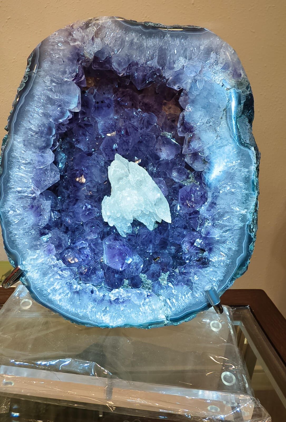 0102CYST53-水晶CS-一路生花紫晶盤 實物如圖 只此一件 (A53)